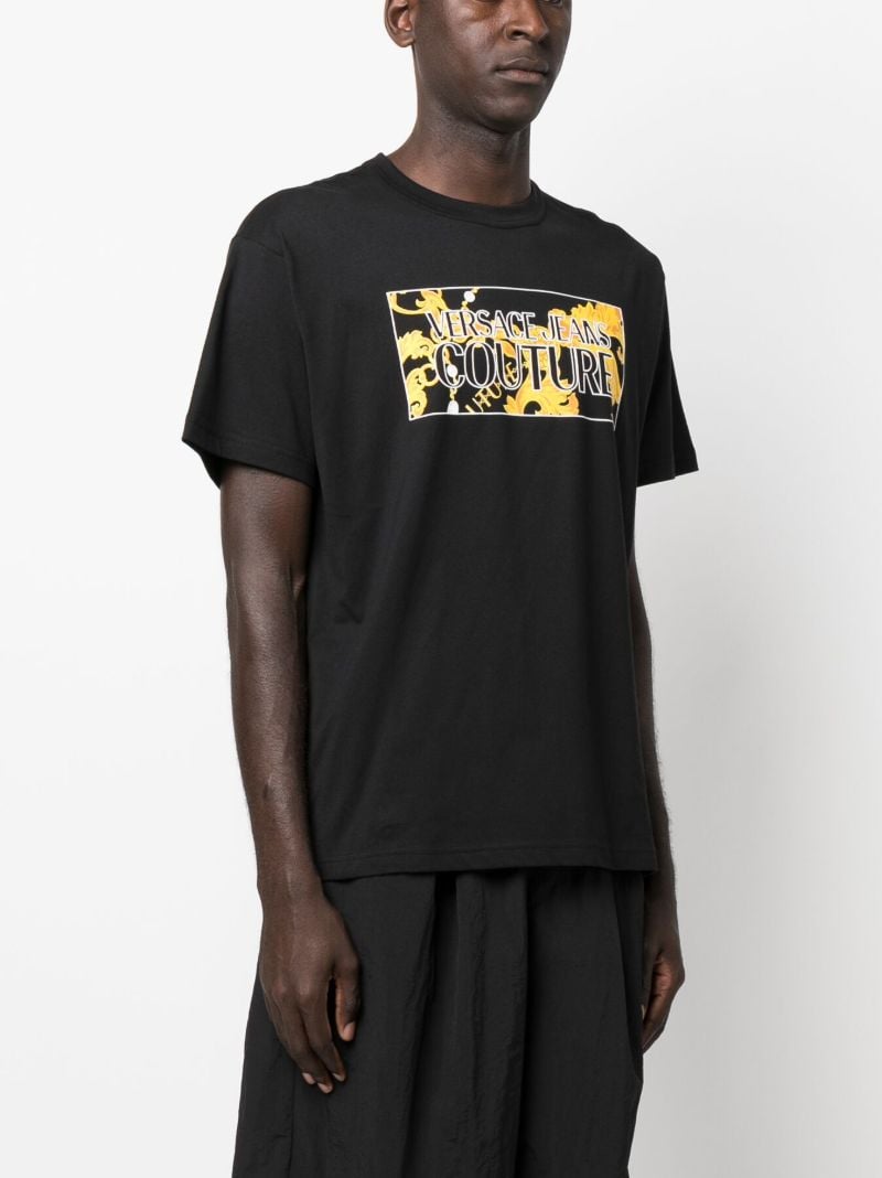 Black Logo Print Cotton T-shirt