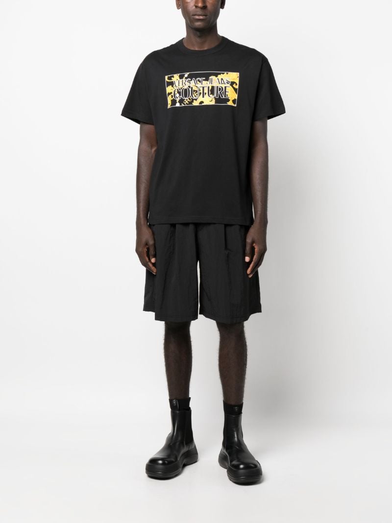 Black Logo Print Cotton T-shirt