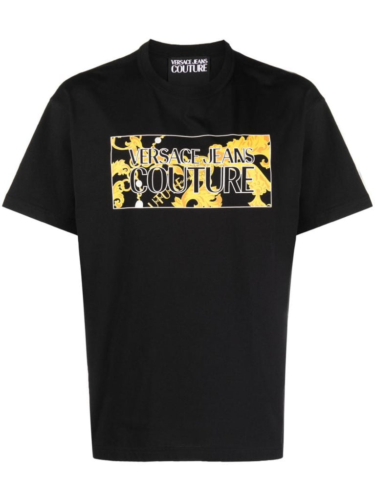 Black Logo Print Cotton T-shirt