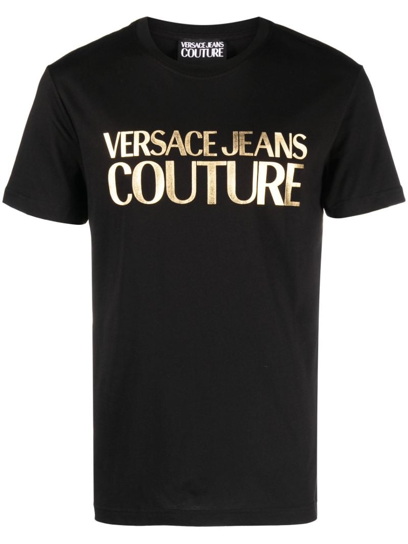Black Logo Print Cotton T-shirt
