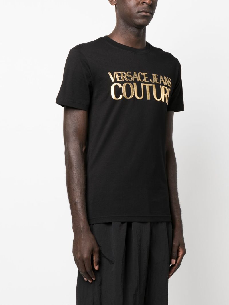 Black Logo Print Cotton T-shirt