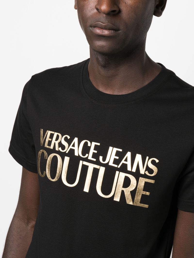 Black Logo Print Cotton T-shirt