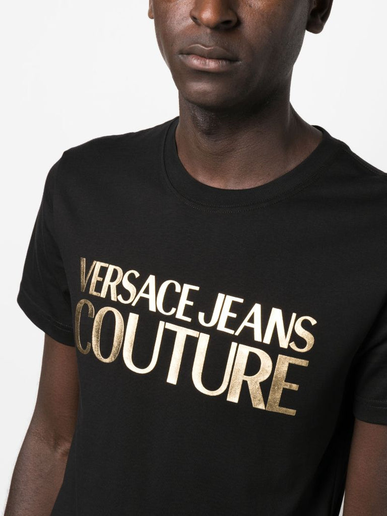 Black Logo Print Cotton T-shirt