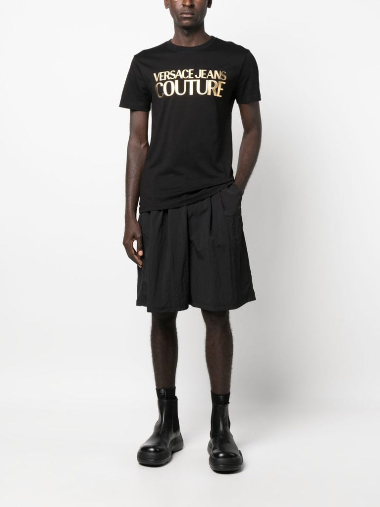 Black Logo Print Cotton T-shirt