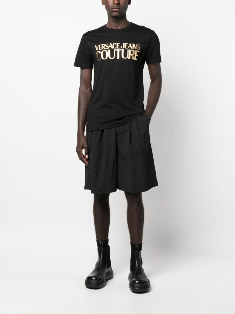 Black Logo Print Cotton T-shirt