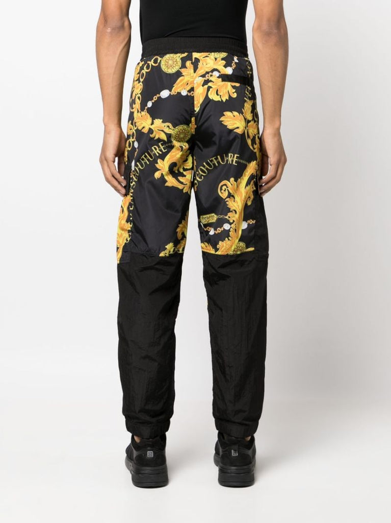 Black Chain Couture Track Pants
