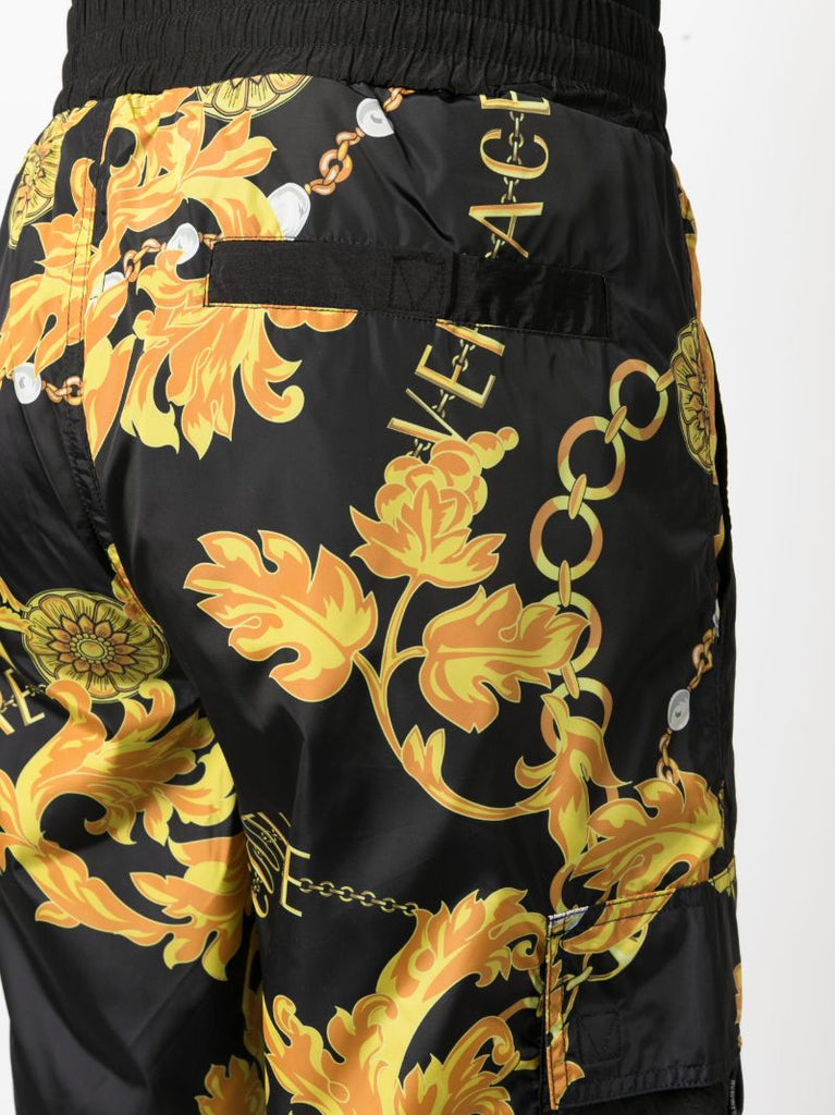 Black Chain Couture Track Pants
