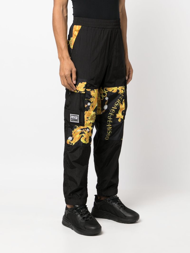 Black Chain Couture Track Pants