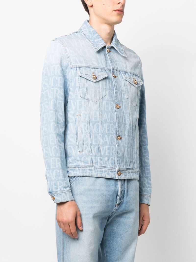 Blue Logo Print Denim Jacket