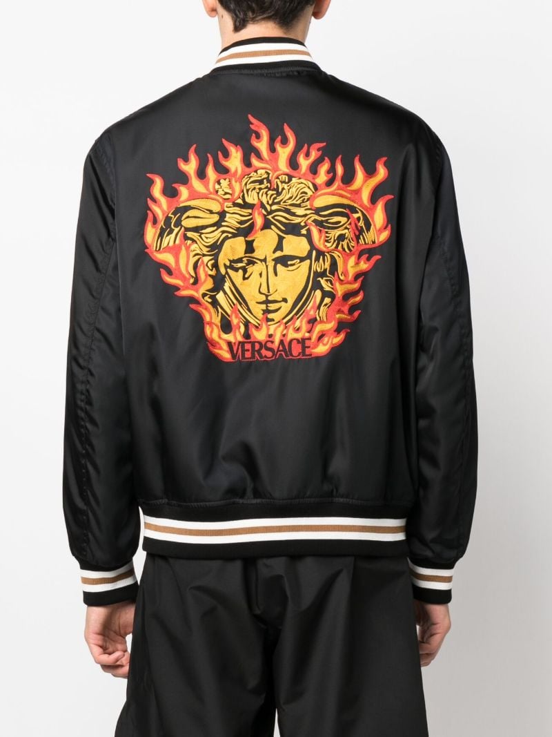 Black Embroidered Bomber Jacket