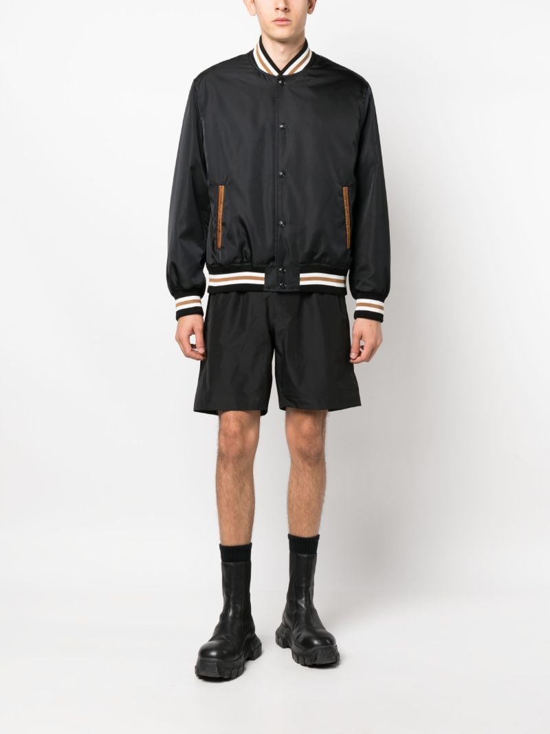 Black Embroidered Bomber Jacket