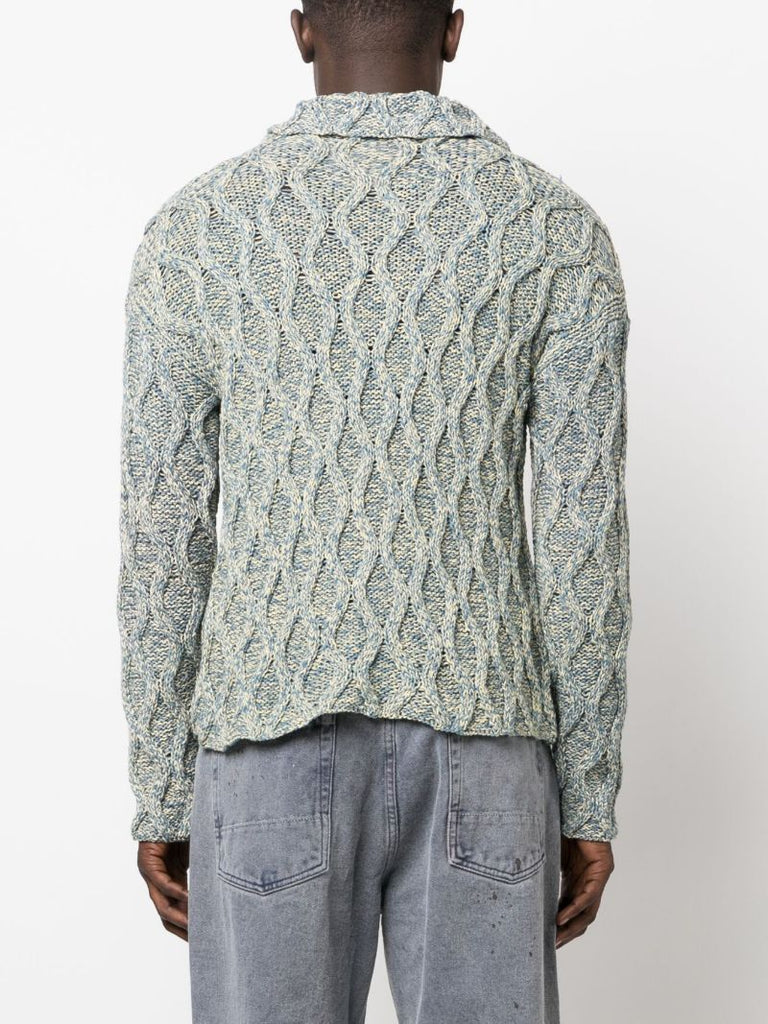 Blue Grandad Organic Cotton Cardigan