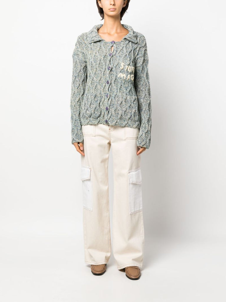Blue Grandad Organic Cotton Cardigan