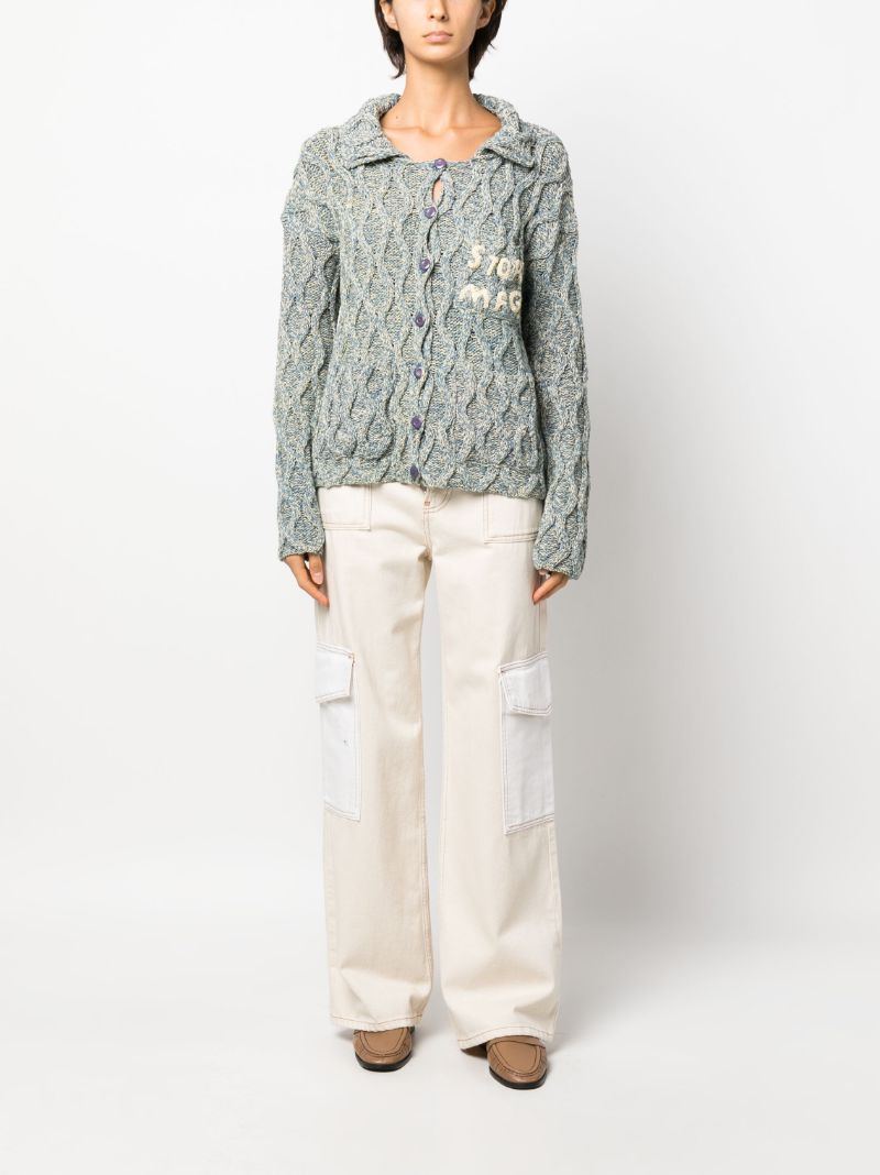 Blue Grandad Organic Cotton Cardigan