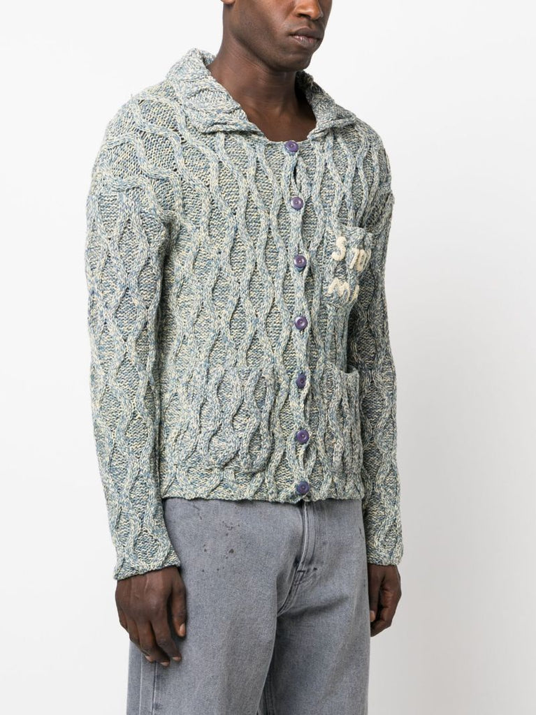 Blue Grandad Organic Cotton Cardigan