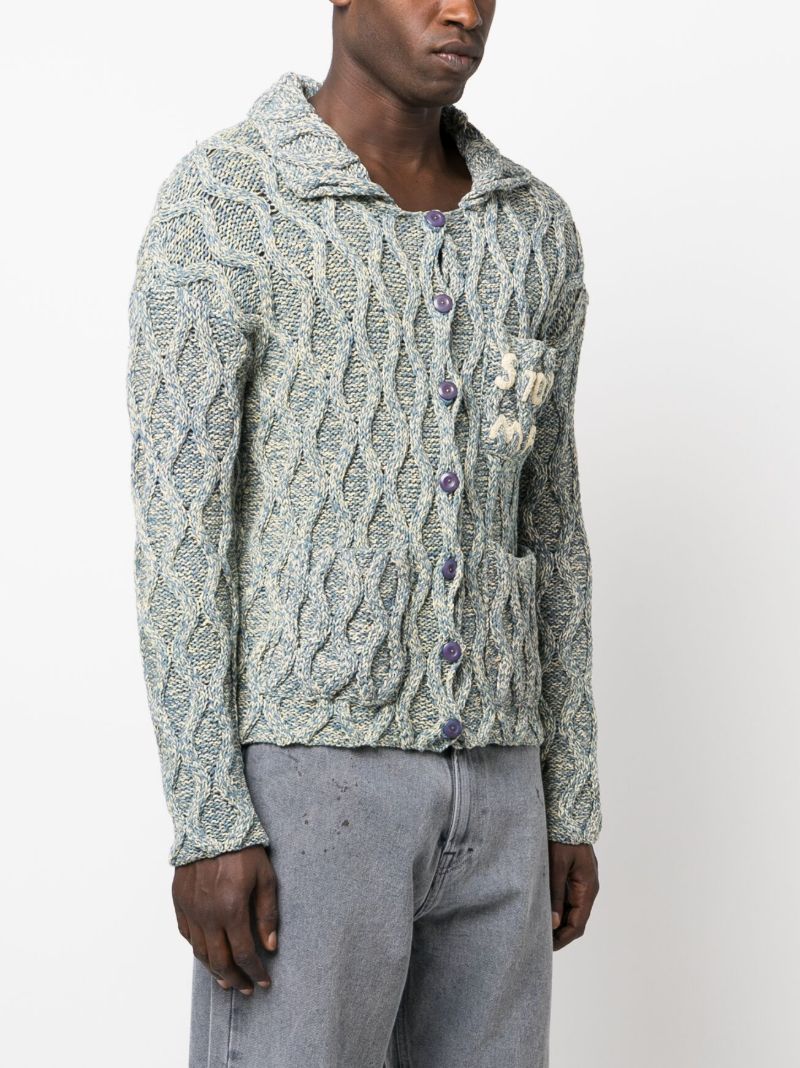 Blue Grandad Organic Cotton Cardigan