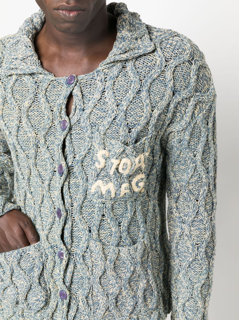 Blue Grandad Organic Cotton Cardigan