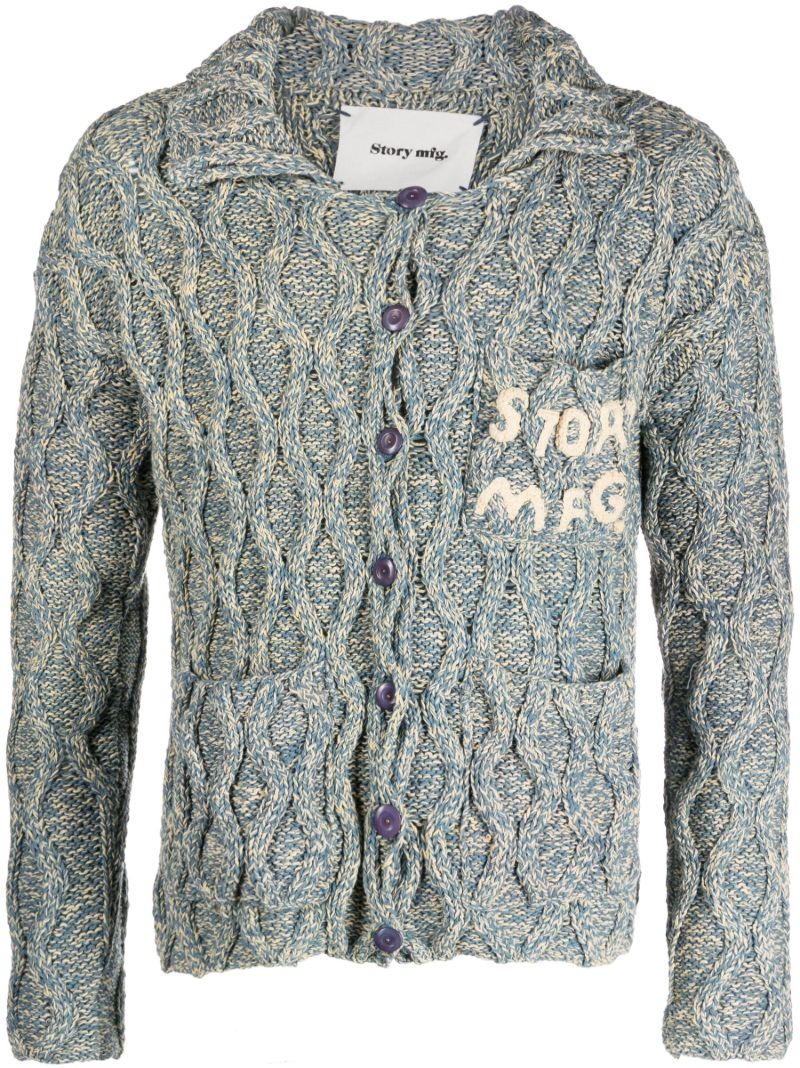 Blue Grandad Organic Cotton Cardigan