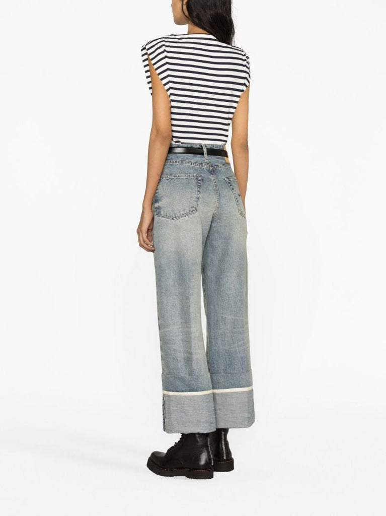 Blue Nina Straight-leg Jeans