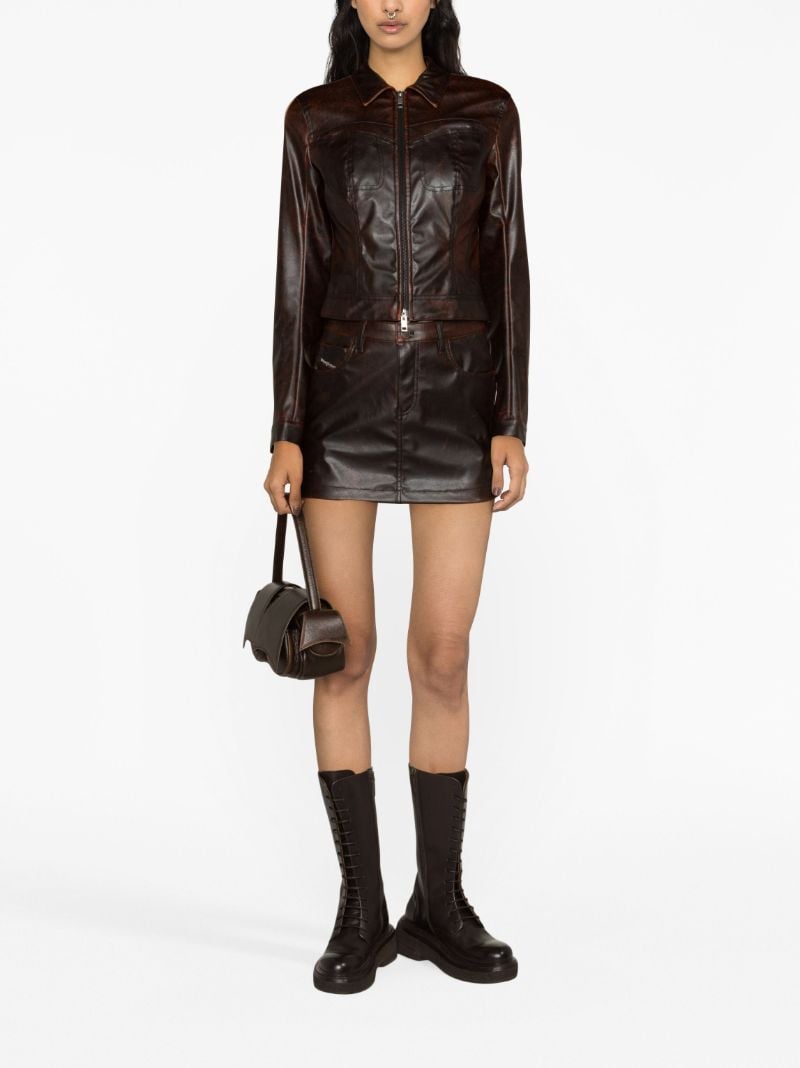 Brown G-kinah Faux-leather Jacket