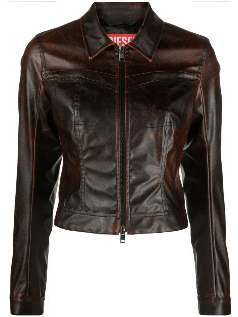 Brown G-kinah Faux-leather Jacket
