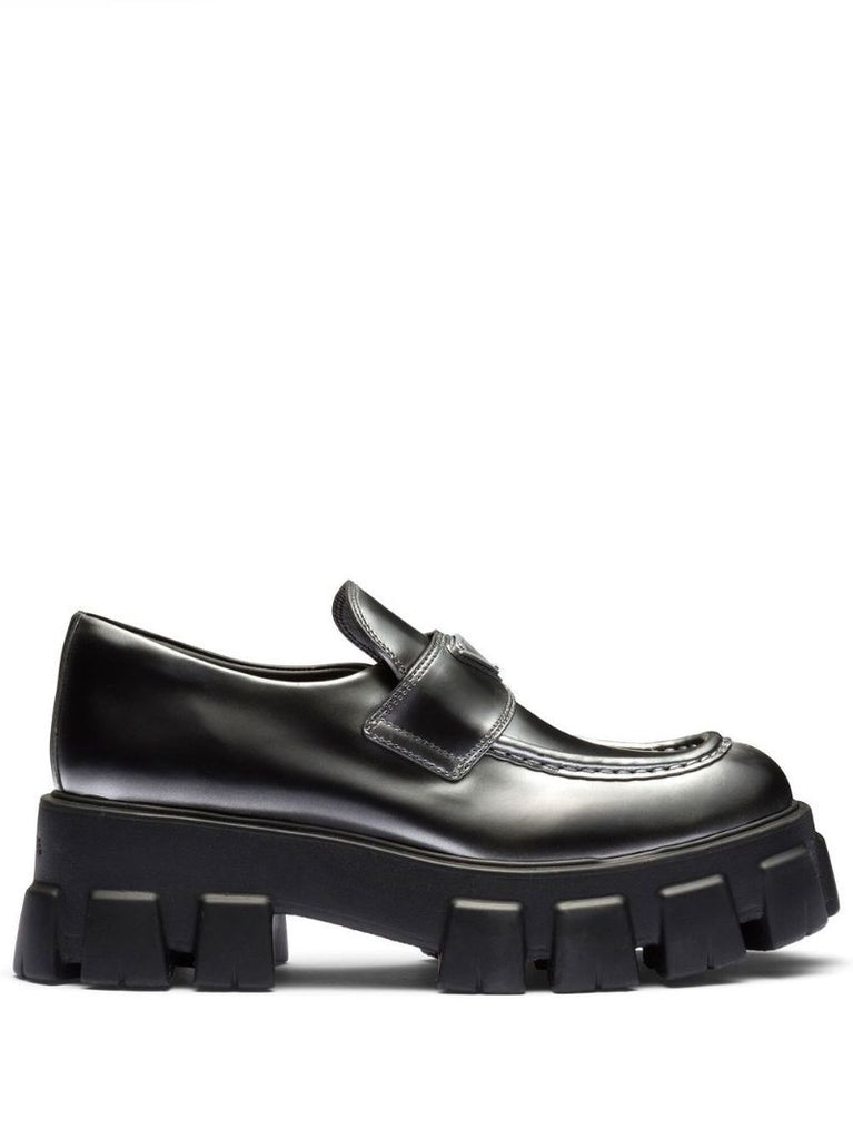 Black Monolith Leather Loafers