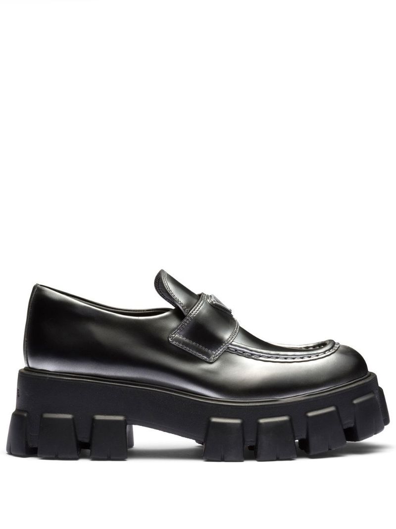 Black Monolith Leather Loafers