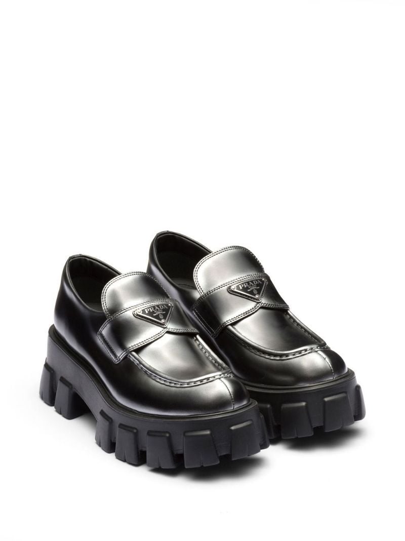 Black Monolith Leather Loafers