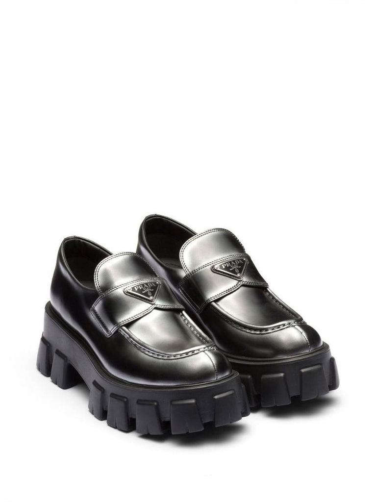 Black Monolith Leather Loafers