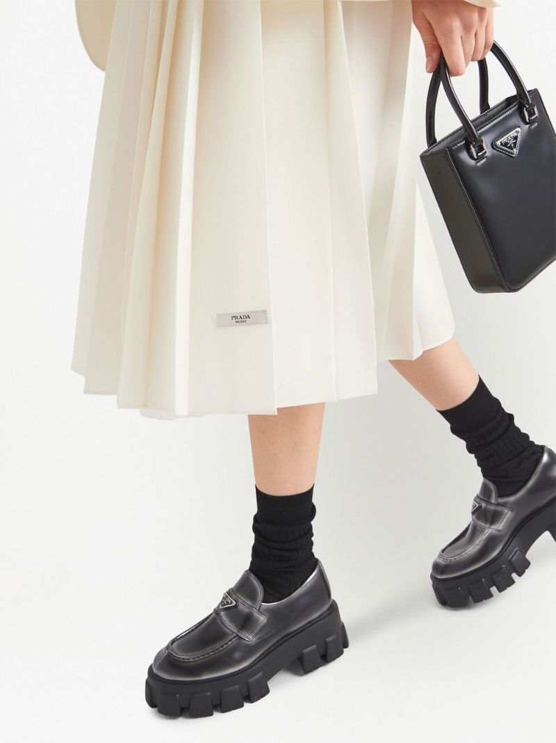 Black Monolith Leather Loafers