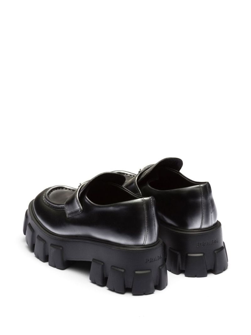 Black Monolith Leather Loafers