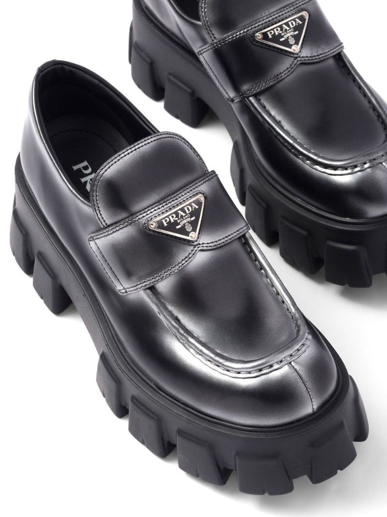 Black Monolith Leather Loafers