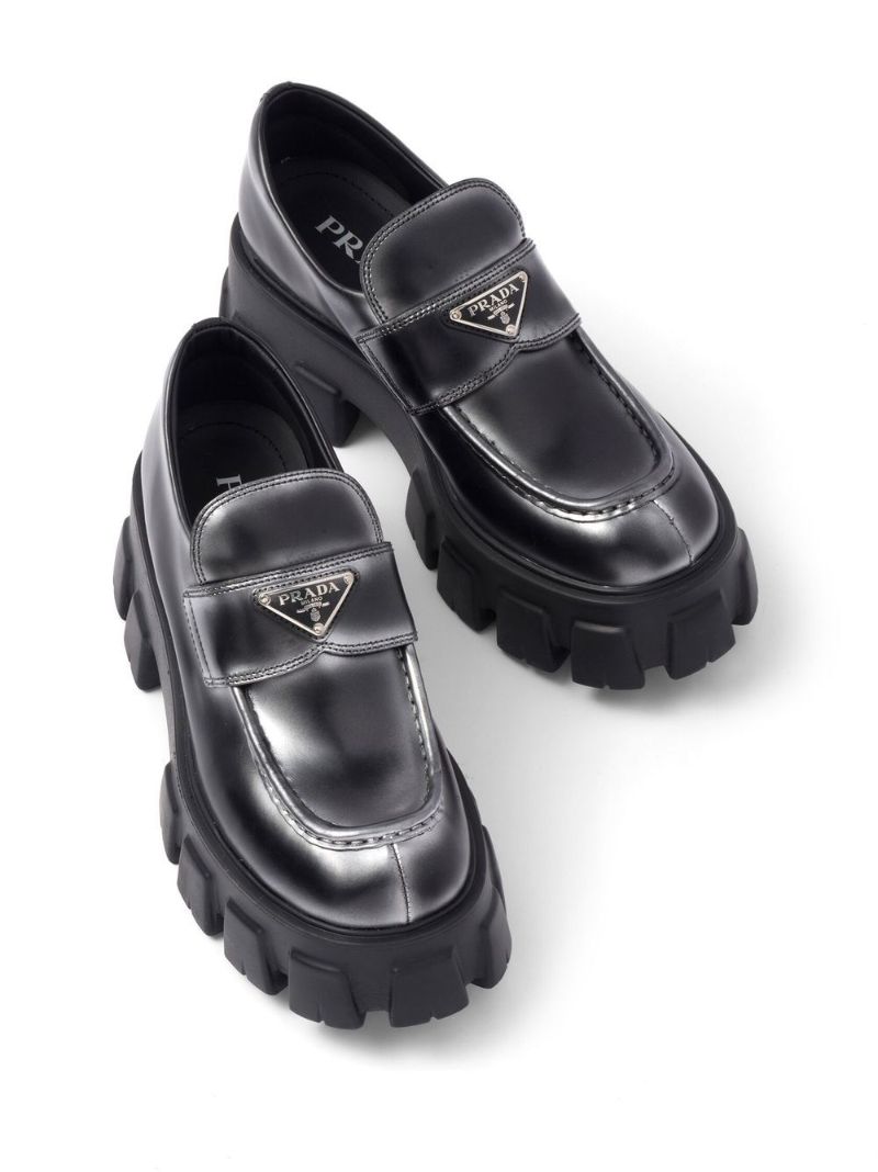 Black Monolith Leather Loafers