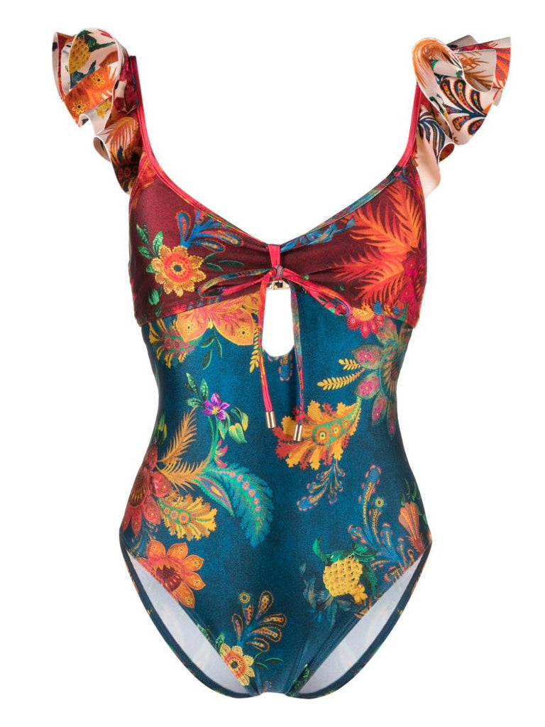 Blue Ginger Floral Print Swimsuit