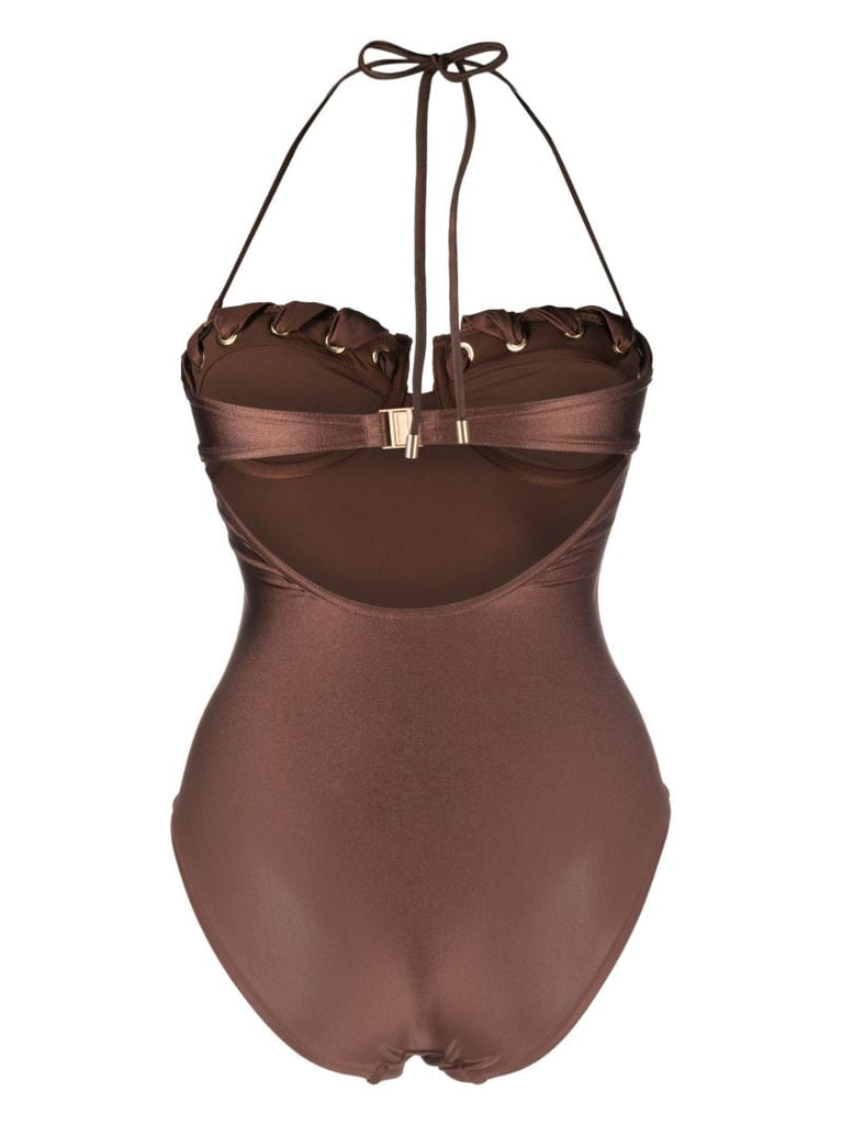 Brown Devi Halterneck Swimsuit