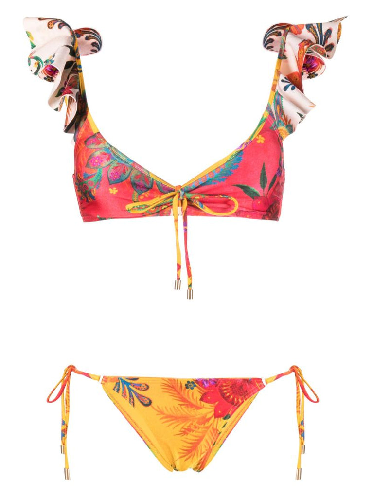 Pink Ginger Floral Print Bikini