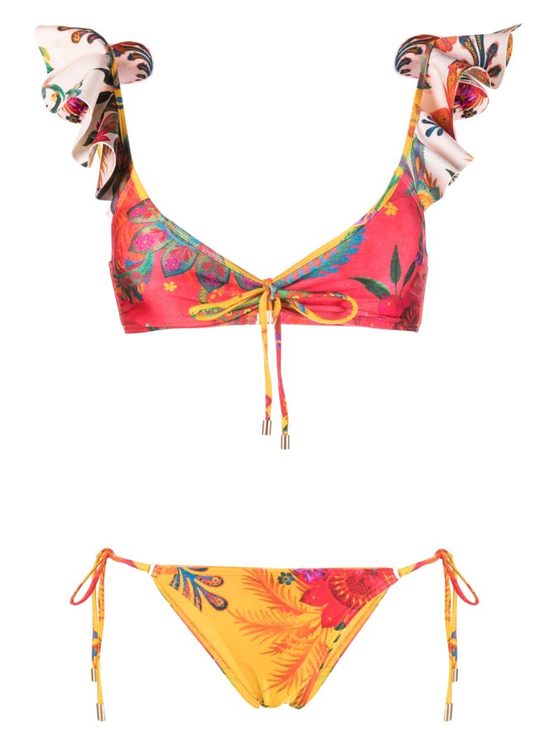 Pink Ginger Floral Print Bikini