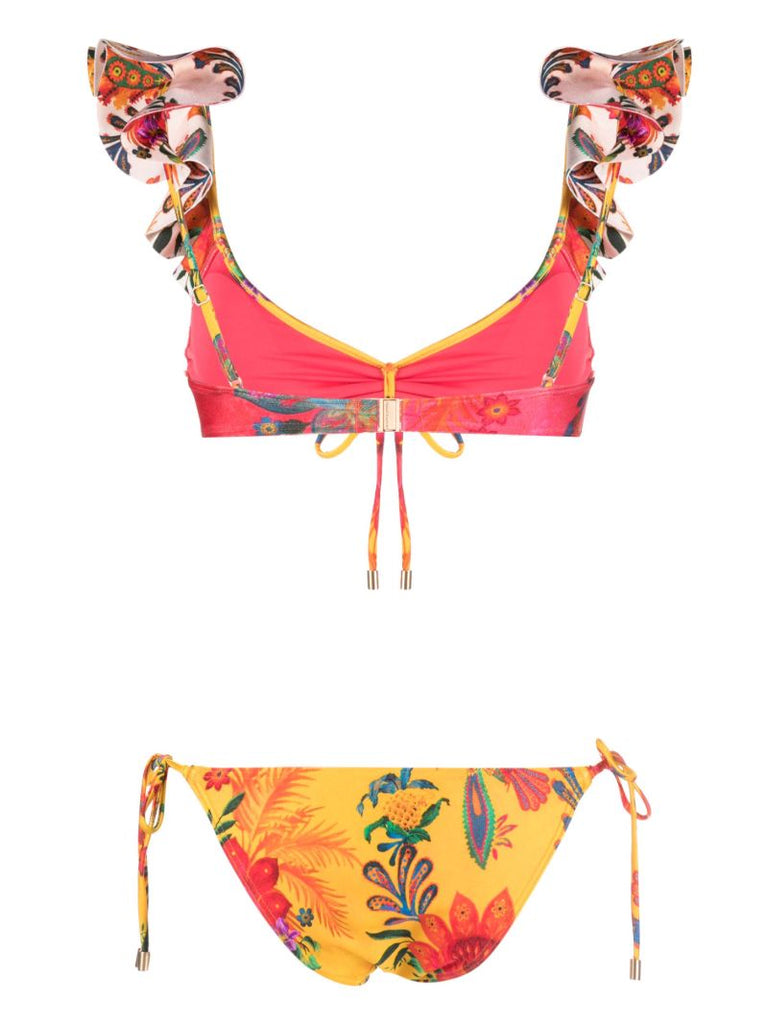 Pink Ginger Floral Print Bikini