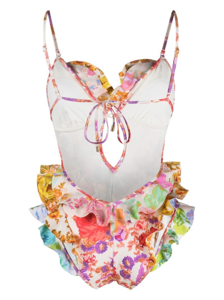 Multicolour Raie Waterfall Floral Print Swimsuit