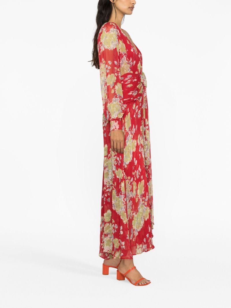 Red Floral Print Dress