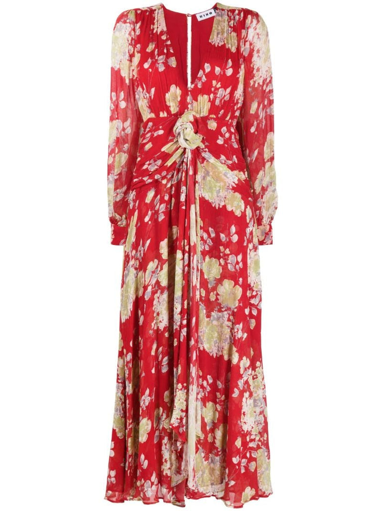 Red Floral Print Dress