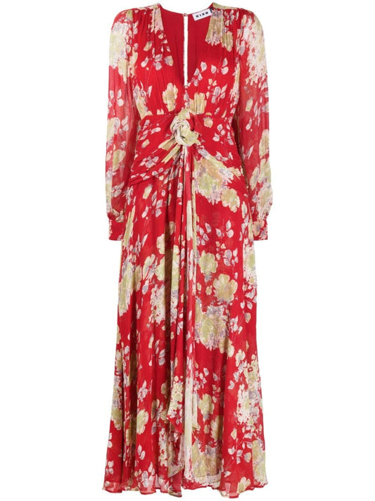 Red Floral Print Dress