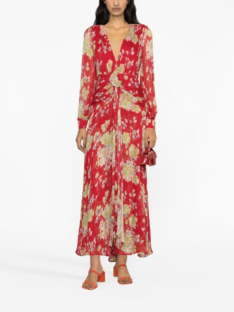 Red Floral Print Dress