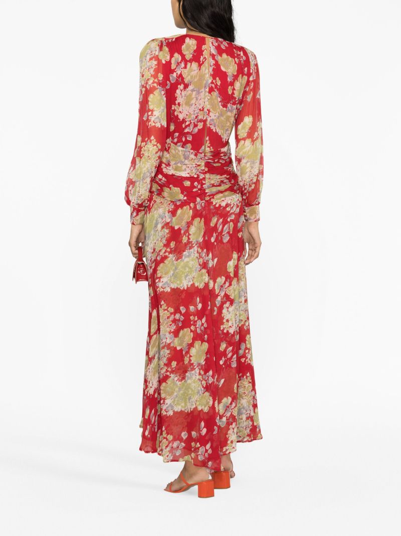 Red Floral Print Dress