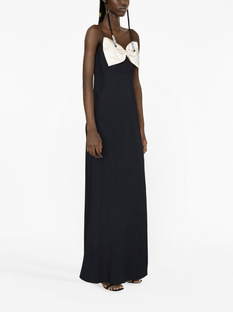 Blue Linda Bow-detail Cady Gown
