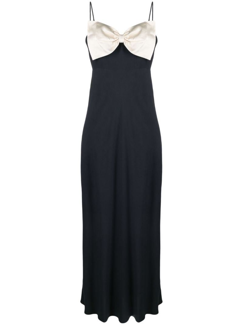 Blue Linda Bow-detail Cady Gown