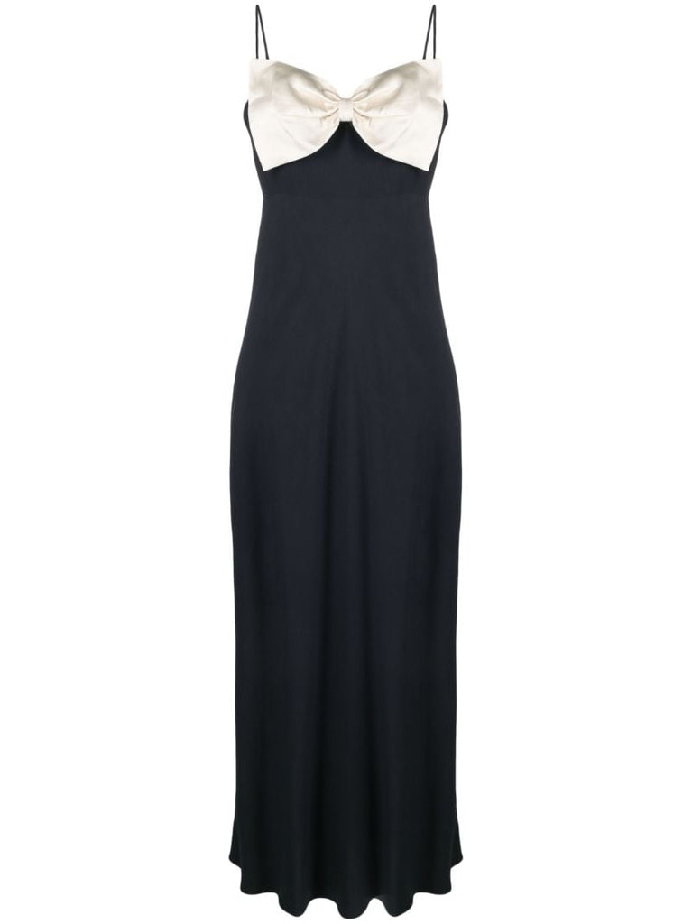 Blue Linda Bow-detail Cady Gown