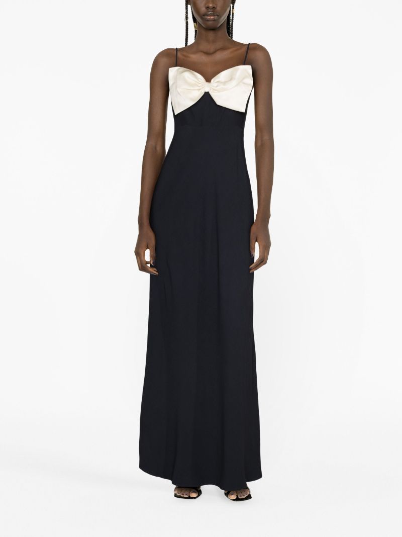 Blue Linda Bow-detail Cady Gown