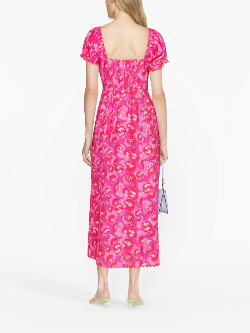 Pink Floral Print Dress