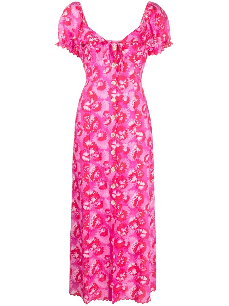Pink Floral Print Dress